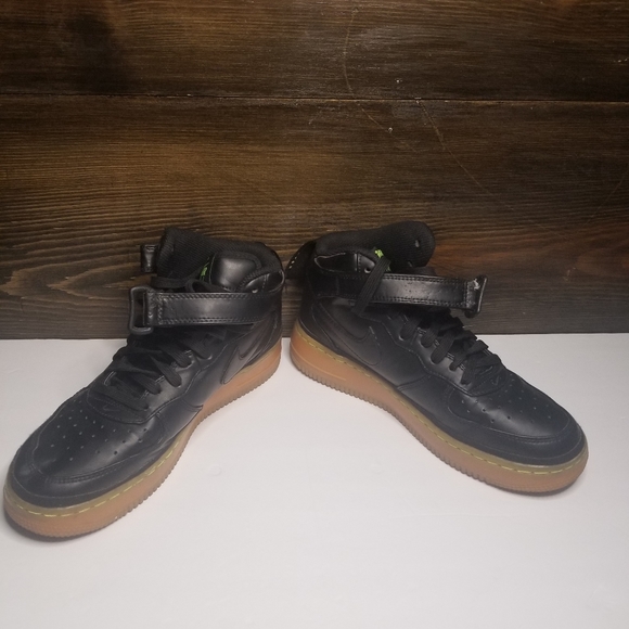 black and lime green air force ones